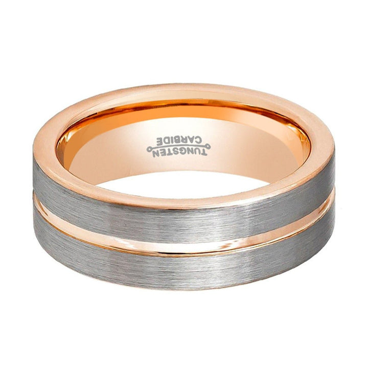 KASE | Tungsten Ring Rose Gold Groove - Rings - Aydins Jewelry - 3