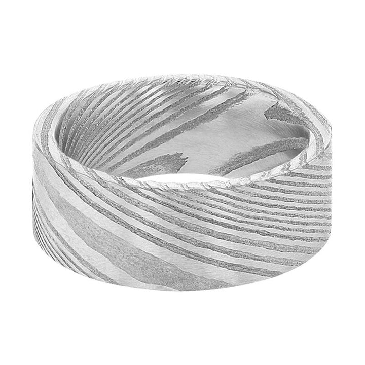 KESTER | Damascus Steel Pipe Cut Flat - Rings - Aydins Jewelry - 2