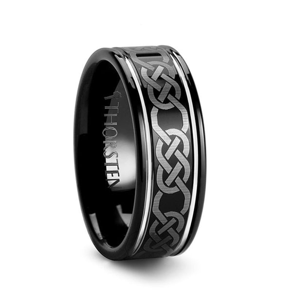 KILKENNY | Tungsten Ring with Celtic Pattern