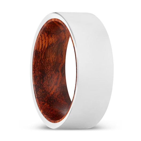 KIRBY | Snake Wood, Silver Tungsten Ring, Shiny, Flat - Rings - Aydins Jewelry - 1