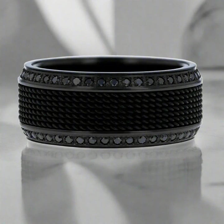 Modern KNIGHT wedding band for men – bold 10mm width for daily wear