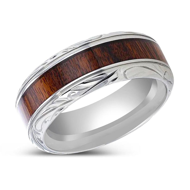 KRAFT | Titanium Ring, Black Walnut Wood Inlay, Beveled Edges - Rings - Aydins Jewelry - 2