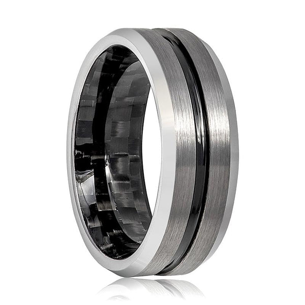 LAMIA | Tungsten Ring Black Carbon Fiber - Rings - Aydins Jewelry - 1