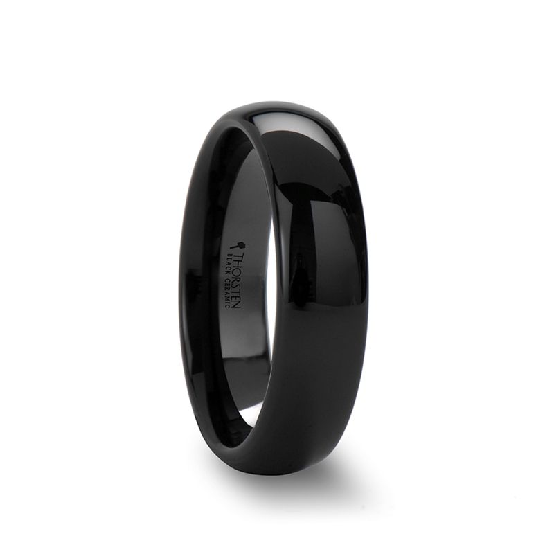 LANDON Black Ceramic men's wedding band, image 2