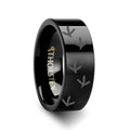 Laser Engraved Black Tungsten Wedding Ring for Men Tungsten Carbide men's wedding band, image 1