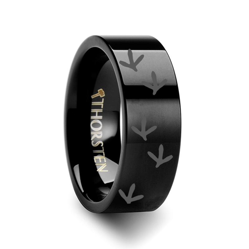 Laser Engraved Black Tungsten Wedding Ring for Men Tungsten Carbide men's wedding band, image 1