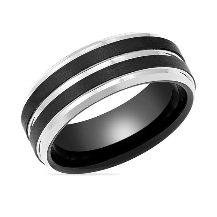LEOPARD | Tungsten Ring Silver Pinstripe - Rings - Aydins Jewelry - 2