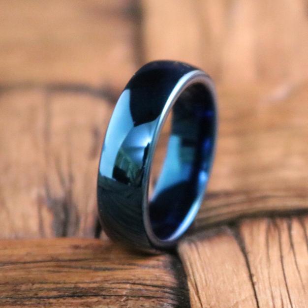 LIGHTNING | Tungsten Ring Deep Blue - Rings - Aydins Jewelry