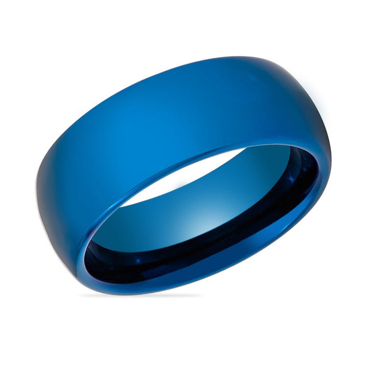 LIGHTNING | Blue Tungsten Ring, High Polished, Domed - Rings - Aydins Jewelry - 2