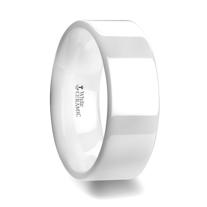 LUCENT | Ceramic Ring White Flat - Rings - Aydins Jewelry - 3