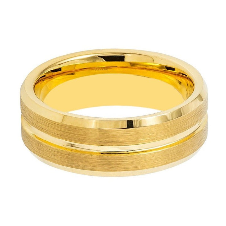 LUCIO | Tungsten Ring Yellow Gold - Rings - Aydins Jewelry