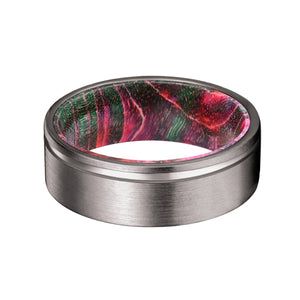 MAJESTY — detail view — men's tungsten carbide wedding ring | Aydins Jewelry