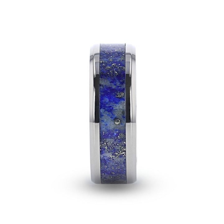 MALONE | Titanium Ring Blue Lapis Inlay - Rings - Aydins Jewelry - 3