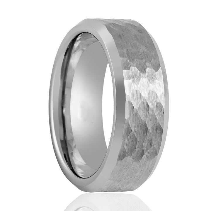 MATADOR | Tungsten Ring Silver Honeycomb finish - Rings - Aydins Jewelry - 1