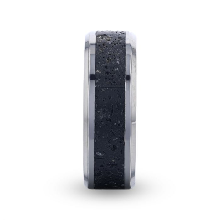 MAUNA | Titanium Ring Black And Gray Lava Inlay - Rings - Aydins Jewelry - 2