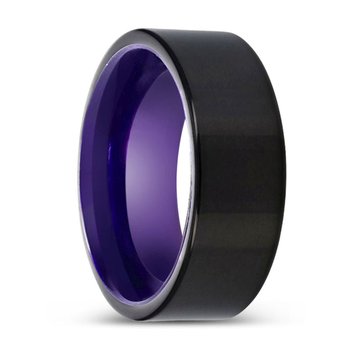 MAXWELL | Purple Ring, Black Tungsten Ring, Shiny, Flat - Rings - Aydins Jewelry - 1