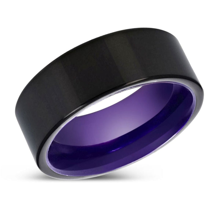 MAXWELL | Purple Ring, Black Tungsten Ring, Shiny, Flat - Rings - Aydins Jewelry - 2