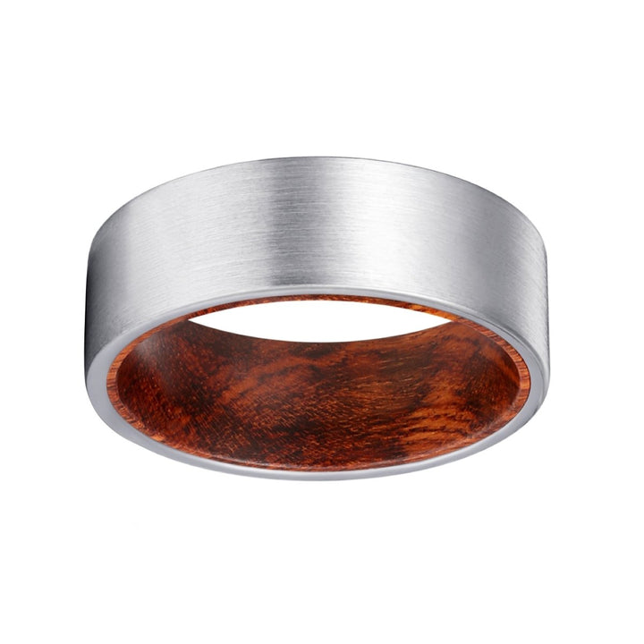 MEDUSA | Snake Wood, Silver Tungsten Ring, Brushed, Flat - Rings - Aydins Jewelry - 2