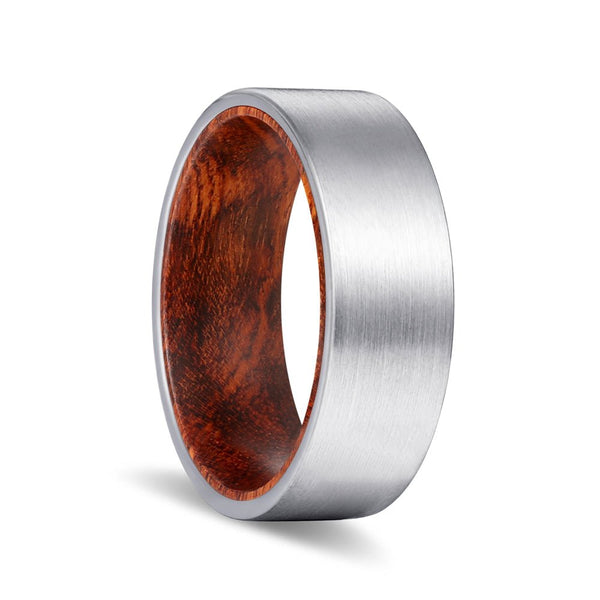MEDUSA | Snake Wood, Silver Tungsten Ring, Brushed, Flat - Rings - Aydins Jewelry - 1