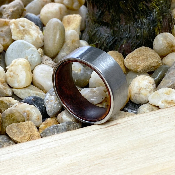 MEDUSA | Snake Wood, Silver Tungsten Ring, Brushed, Flat - Rings - Aydins Jewelry - 6