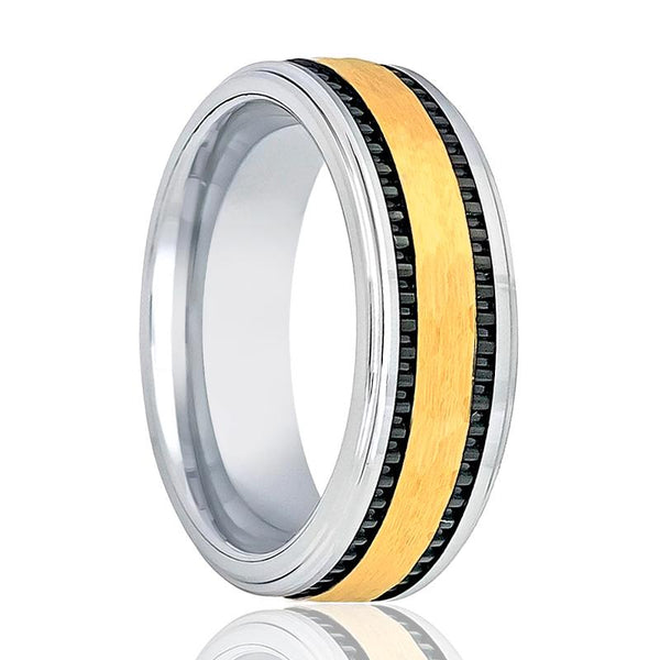 Aydin's Gold & Silver Tungsten Wedding Band - Rings - Aydins_Jewelry