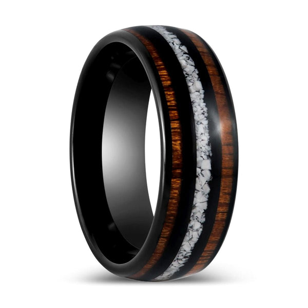 NETARTS | Black Tungsten Ring Turquoise Inlay - Rings - Aydins Jewelry - 1