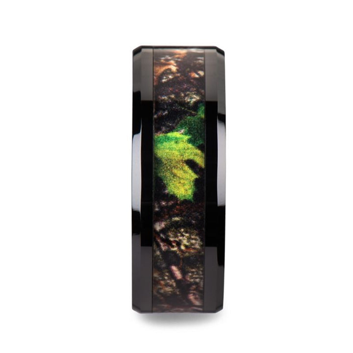 NIGHTFALL | Ceramic Ring Tree Camo with Green Leaves - Rings - Aydins Jewelry - 2