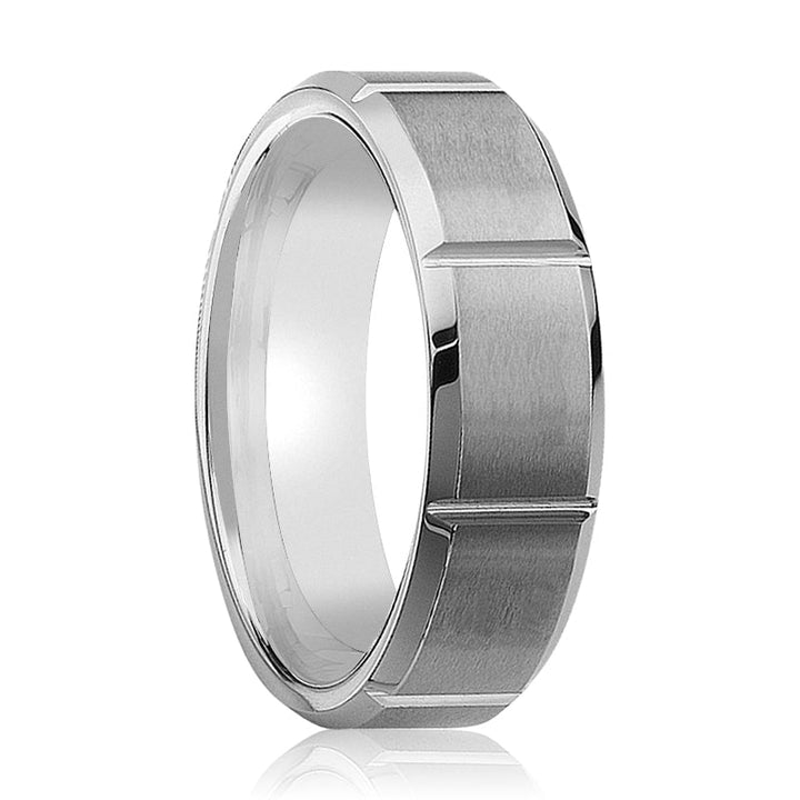 NILES | Tungsten Ring Multiple Vertical Groove - Rings - Aydins Jewelry - 1