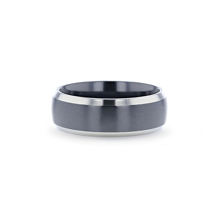 NOLAN | Black Titanium Ring Domed Polished - Rings - Aydins Jewelry - 3