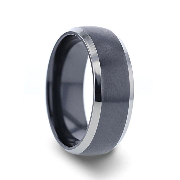 NOLAN | Black Titanium Ring Domed Polished - Rings - Aydins Jewelry - 1