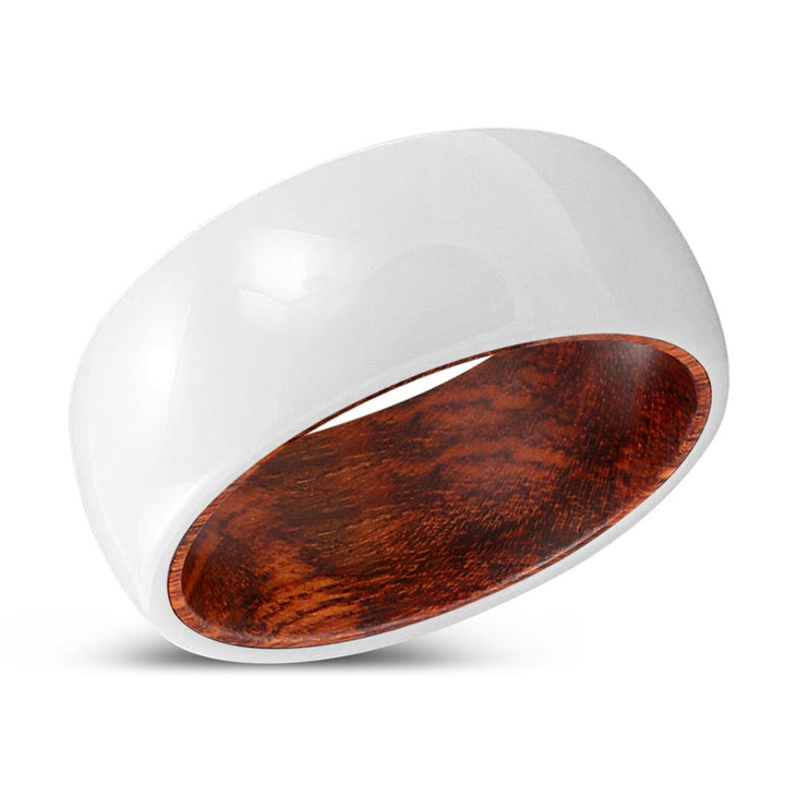 NURTURE | Snake Wood, White Ceramic Ring, Domed - Rings - Aydins Jewelry - 2