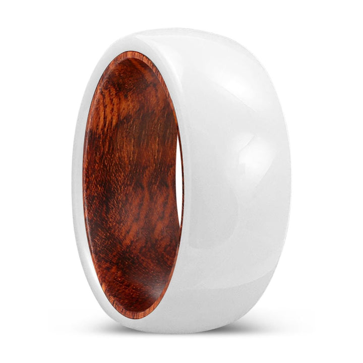 NURTURE | Snake Wood, White Ceramic Ring, Domed - Rings - Aydins Jewelry - 1