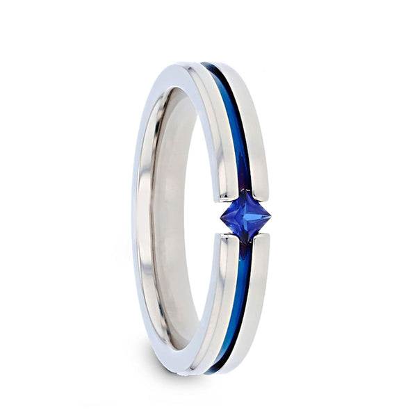 NYMERIA | Titanium Ring Blue Sapphire