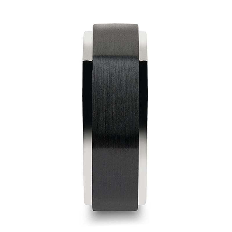OAKLAND Black Ceramic men's wedding band, image 2