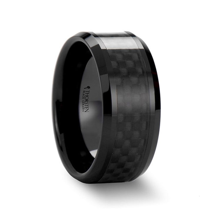ONYX | Ceramic Ring Black Carbon Fiber Inlay - Rings - Aydins Jewelry - 1