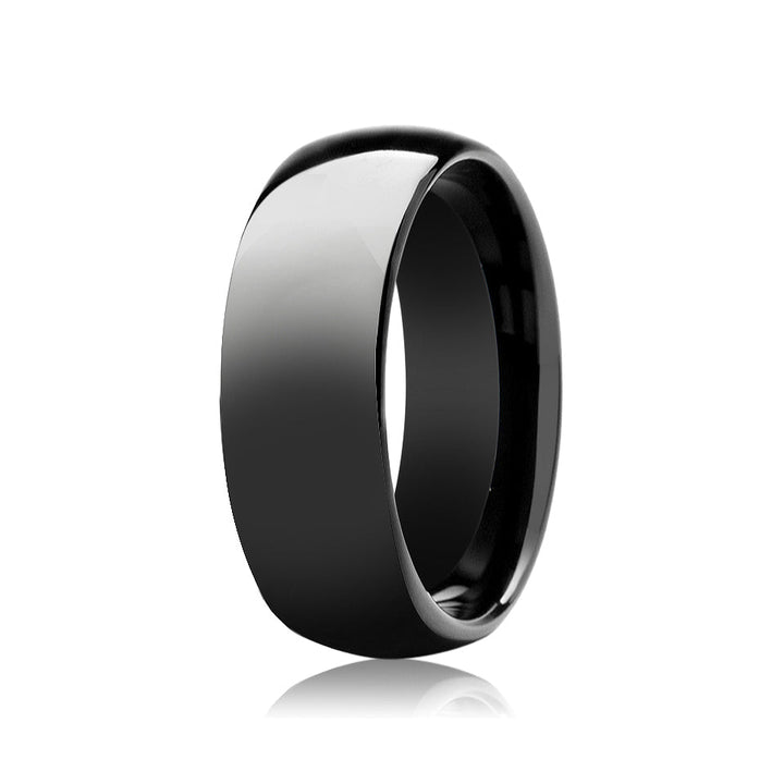 PEPPER | Tungsten Ring Black Domed Shiny - Rings - Aydins Jewelry - 4
