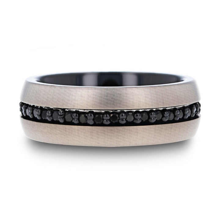 PILOT | Tungsten Ring Black Sapphires - Rings - Aydins Jewelry - 3