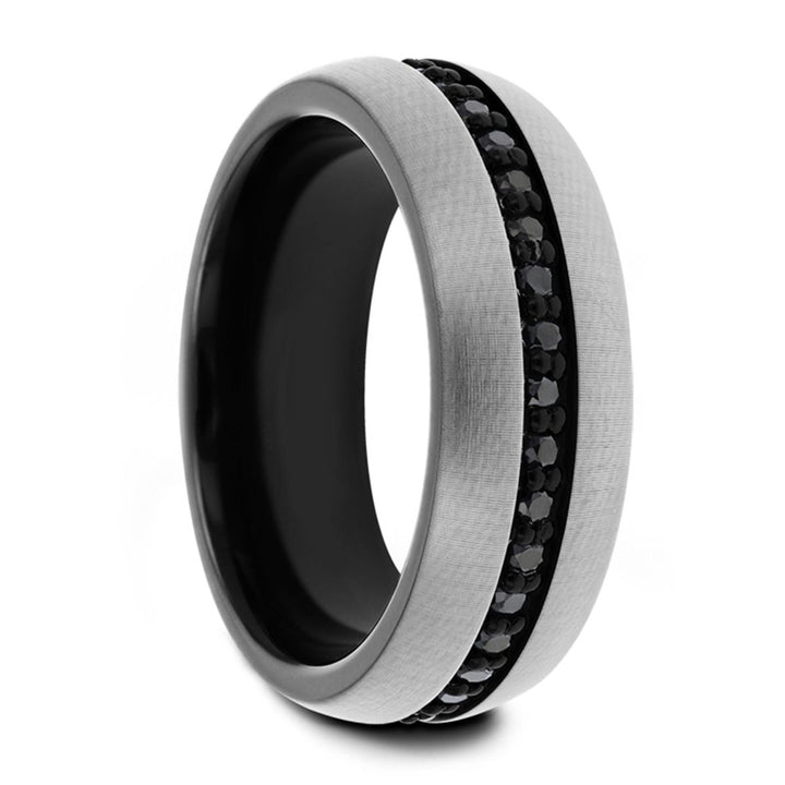 PILOT | Tungsten Ring Black Sapphires - Rings - Aydins Jewelry - 1