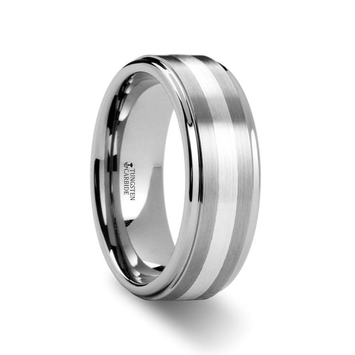 PRAETOR | Tungsten Ring Silver Inlay - Rings - Aydins Jewelry - 1