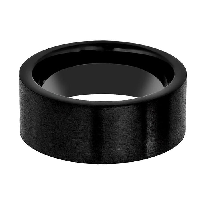 OBSIDIANIX | Black Tungsten Ring, Brushed, Flat - Rings - Aydins Jewelry - 2