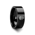 Punisher Symbol Super Hero Black Tungsten Engraved Tungsten Carbide men's wedding band, image 1