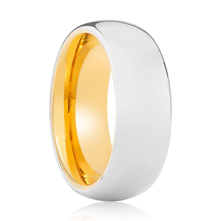 PYTHON | Gold Ring, Silver Tungsten Ring, Shiny, Domed - Rings - Aydins Jewelry - 1