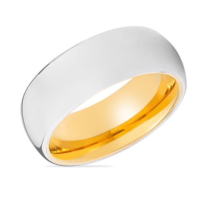 PYTHON | Gold Ring, Silver Tungsten Ring, Shiny, Domed - Rings - Aydins Jewelry - 2