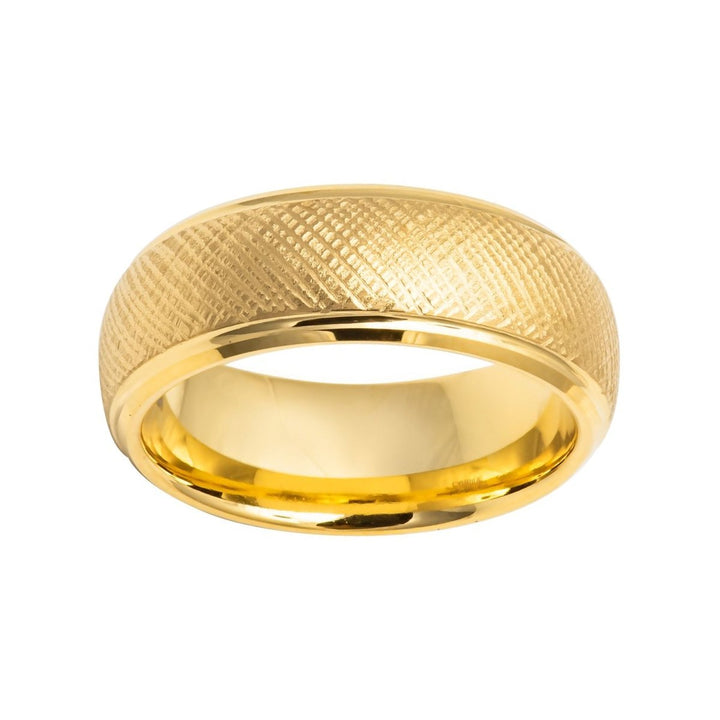 PYXIS | Tungsten Ring Yellow Gold Domed - Rings - Aydins Jewelry - 2