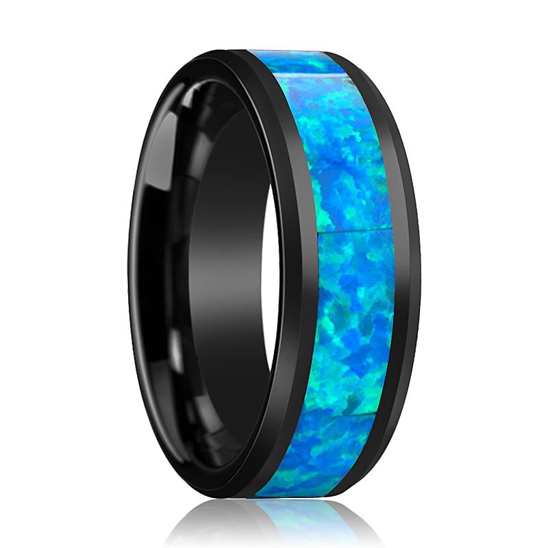 QUANTUM Black Ceramic men's wedding band, image 1