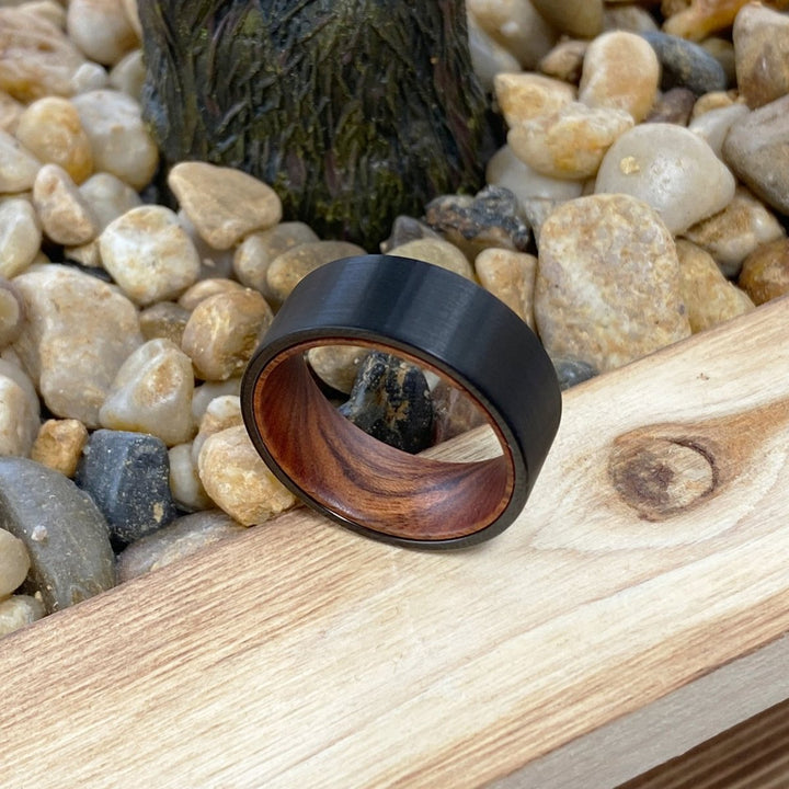 QUEST | Iron Wood, Black Flat Brushed Tungsten - Rings - Aydins Jewelry - 6