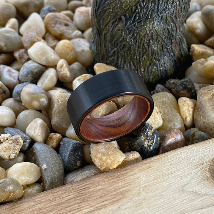 QUEST | Iron Wood, Black Flat Brushed Tungsten - Rings - Aydins Jewelry - 5