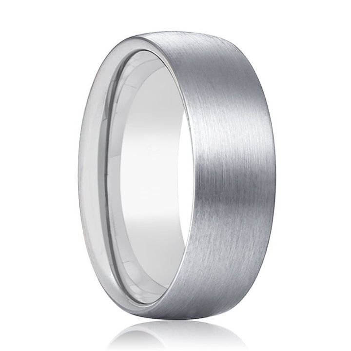 RAIDEN | Silver Ring, Silver Tungsten Ring, Brushed, Domed - Rings - Aydins Jewelry - 1