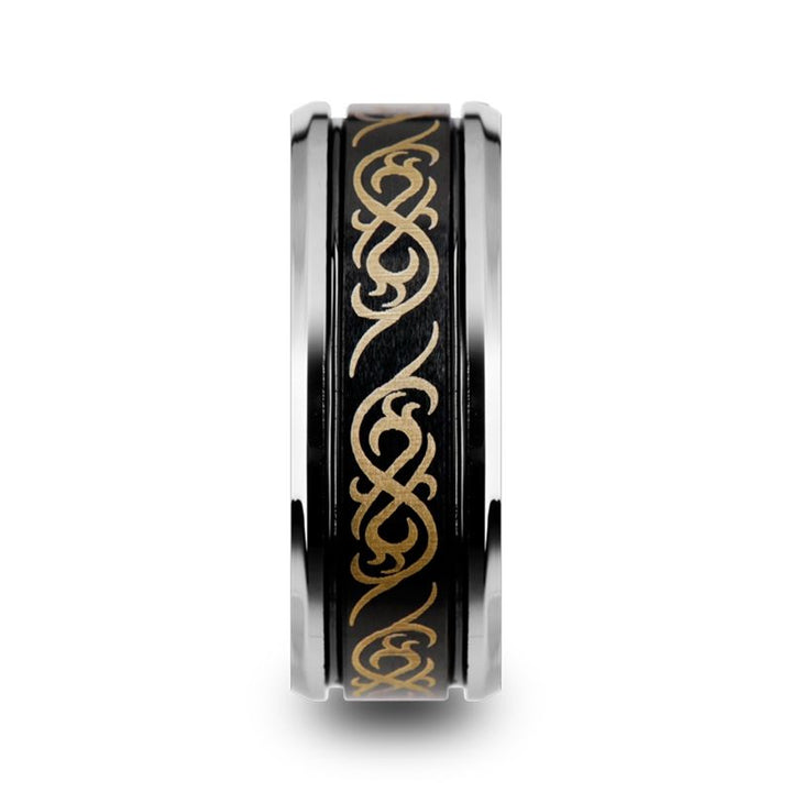 RAIZEN | Black Tungsten Ring Celtic Pattern - Rings - Aydins Jewelry - 2