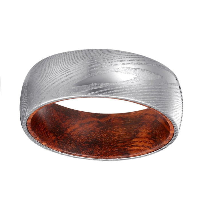 RANGO | Snake Wood, Silver Damascus Steel, Domed - Rings - Aydins Jewelry - 2